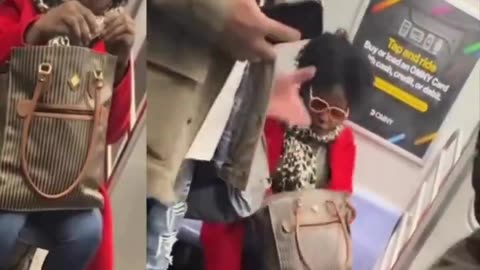 Black woman on subway verbally harasses Hispanic passenger sitting next to her