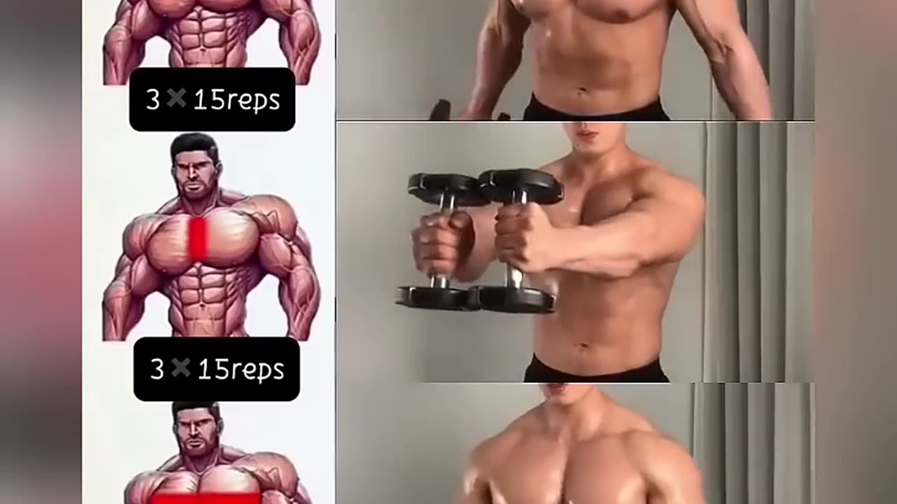 Home Chest workout with dumbell.