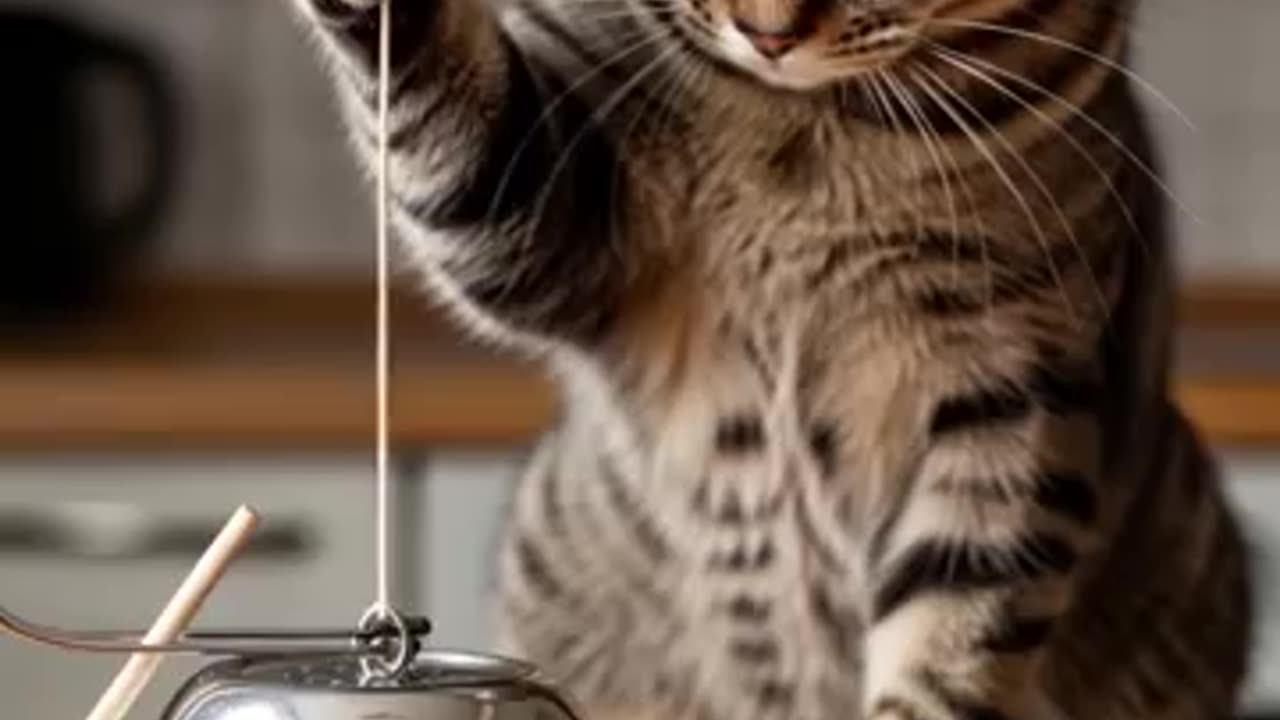 Shocking! 😱😱The cat sets a trap and waits in silence やばすぎ！😱😱猫は罠を仕掛けて静かに待っている