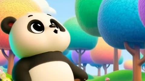 Panda Plays Ball on the Grass! So Cute! 🐼💖
