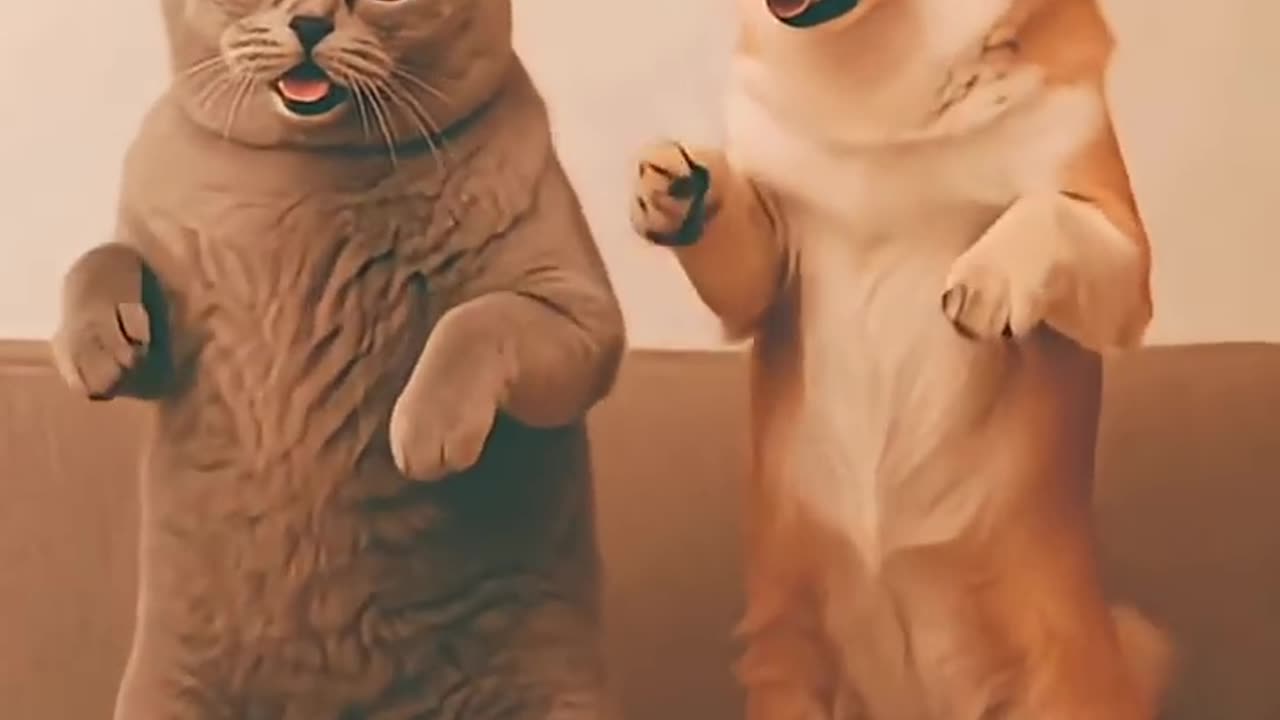 😺Cat Dancing with His Friend The Dog | Funny Cat Video