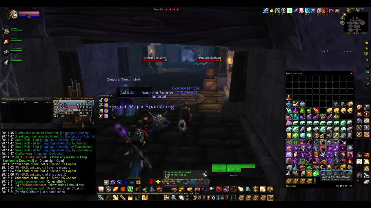 Turtle wow - PUG Stormwind Vaults custom dungeon - 8 May - Paladin POV