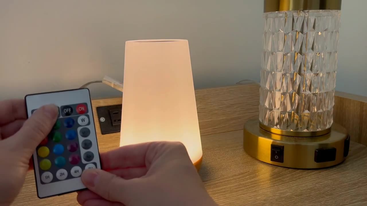 LED Night Light Bedside Lamp Touch and Remote Control Dimmable Tabletop 13 RGB Colors Changing