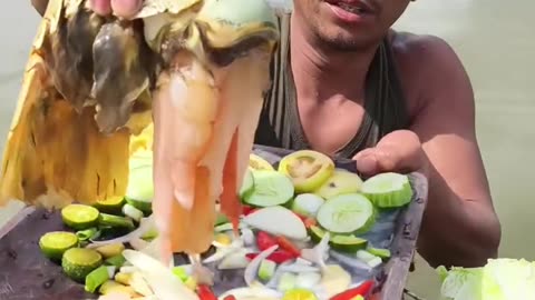 Filipino Man Eats Raw Lobster