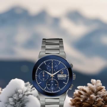 Bulova Men's Modern Millenia Chronograph 6-Hand Quartz Stainless Steel Watch, Edge to Edge Crystal