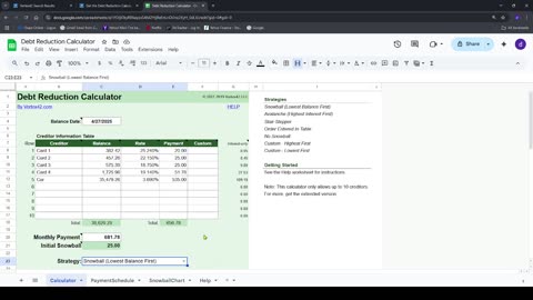 Vertex42 Debt Snowball Calculator Free.