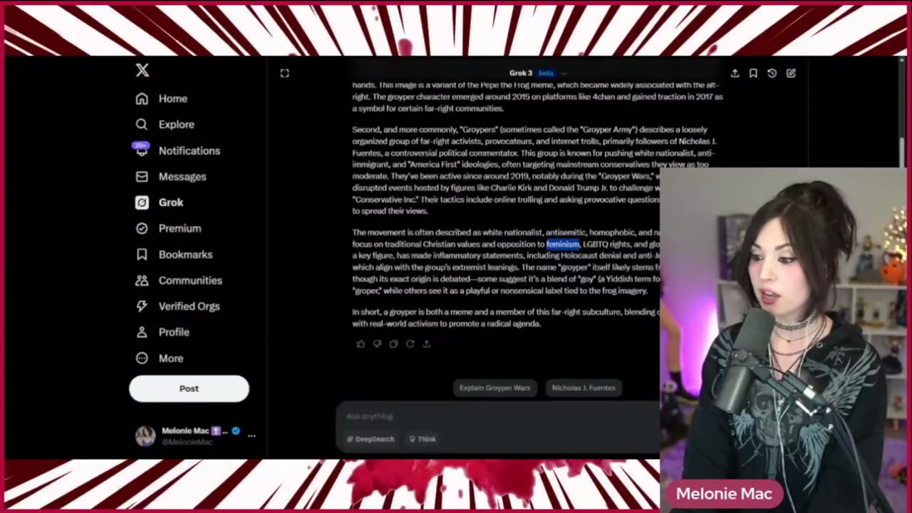 Melonie Mac says that Groypers don't have Christian Values, Pedobears & other stuff