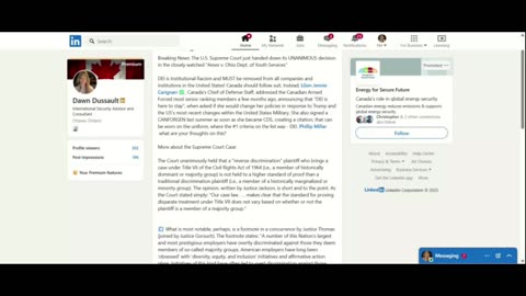 DEI is RACIST! Unanimous Supreme Court Ruling. Canada's CDS need to be fired!