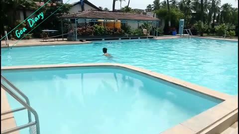 Umakant Swimming in Colva Hotel Swimming Pool