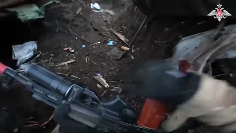 Russian Marines Take Trench