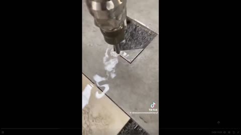 Satisfying to watch, huh! Waterjet cutting stone slab