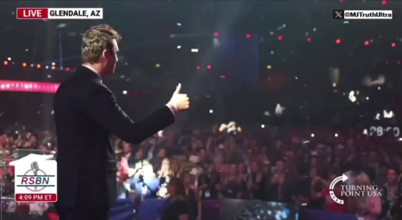 Charlie Kirk tribute video played