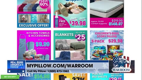 NEW YEARS SALE! Go To http://MyPillow.com/warroom And Order Exclusive WarRoom Posse Deals While They Last w/Promo Code WARROOM