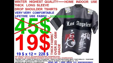 Los Angeles winter thick fabric warm dropshoulder tshirts 19$ including delivery USA UK EUROPE