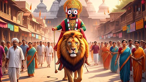 Lord Jagannath Riding the Lion | Divine Protector of Dharma🙏