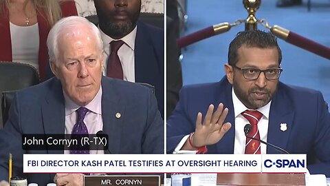 John Cornyn (R-TX) questions Kash Patel * 9/16/25