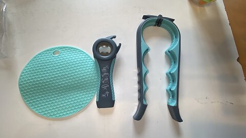 3-piece Jar Opener Gripper Set 5 in 1 Multi-Function Bottle Lid Arthritic Hands Non Slip Rubber