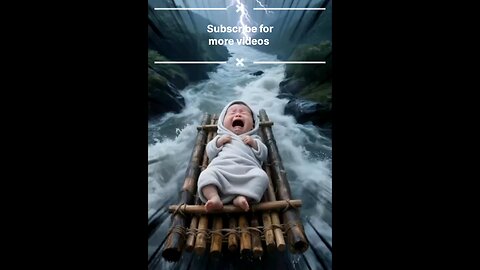 The child was washed away by the flood, but fortunately he was saved by the cat...