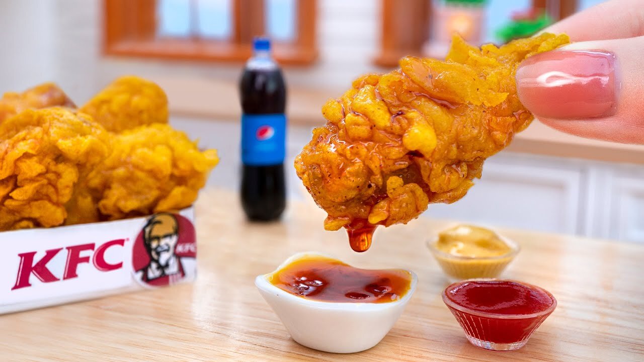Satisfying miniature crispy chicken 🍗 KFC 🇬🇧