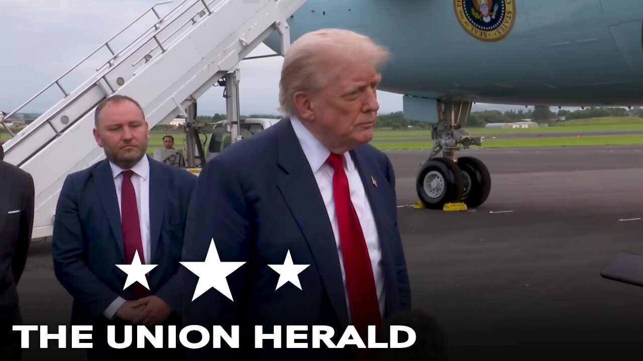 President Trump Holds a Press Gaggle in Prestwick, United Kingdom