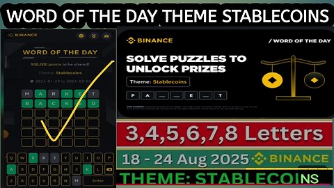 BINANCE WORD OF THE DAY THEME STABLECOIN ALL CORRECT LETTERS WODL