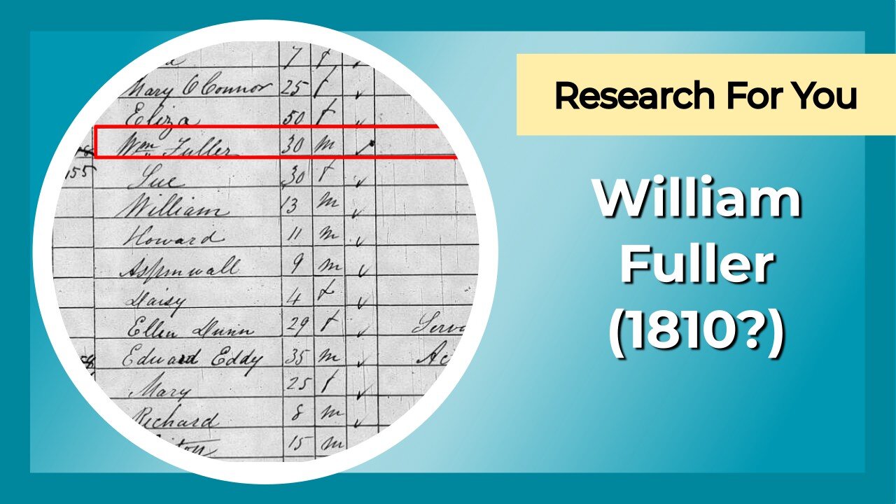 Research for you: William Fuller (1810?)