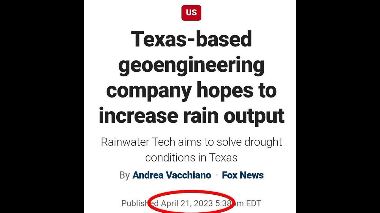 Texas was cloud seeding before the flood...
