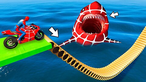 RAINBOW SPIDER MAN! on Motorcycle in Spiral Bridge