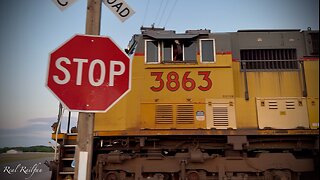 UP 3863 (SD70M) with a KCS and BNSF 9096 - Hinckley Sub