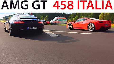 Mercedes AMG GT vs FERRARI 458 ITALIA & ASTON MARTIN VANTAGE DRAG RACE Acceleration V8 Sound