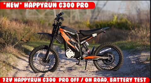 PT 2 HappyRun G300 Pro Performance times on / off road tests. 3000W 72V 30AH e-Bike dirt bike