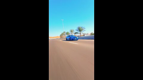 "Blue Beast on the Road – High-Speed Desert Drive"