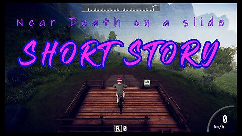 Biking down a big, metal slide! (SHORT STORY)