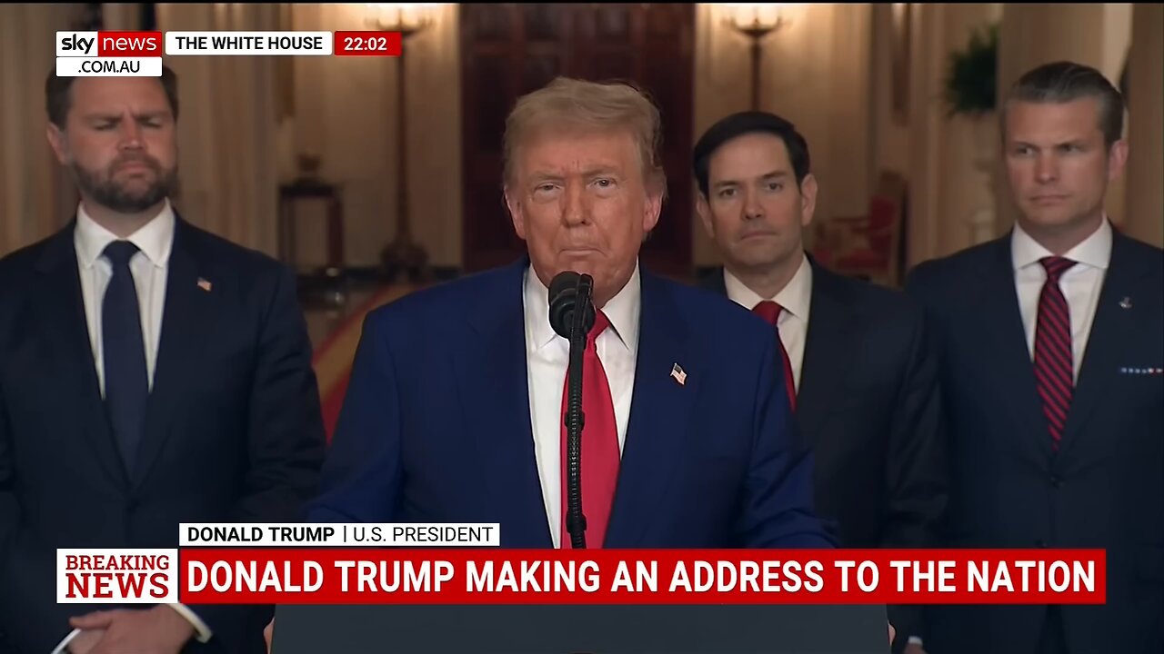 Donald Trump Making Address To The Nation After The US Involvement In Iran Israel Conflict