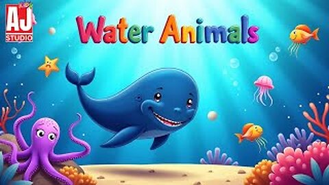 Water Animals Names for Kids | Ocean & Sea Creatures 😊