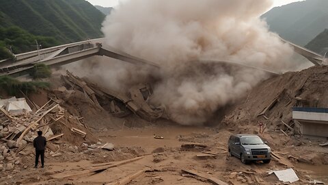 “China Bridge Collapse Caught on Camera | Shocking Footage Months After Opening”