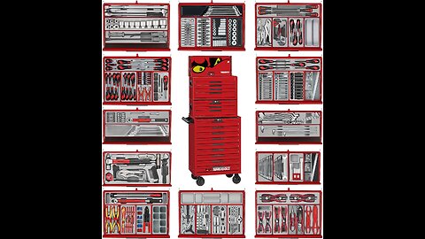 Teng Tools 1033 Piece PRO35 26 Inch Wide Red Mega Master Hand Tool Kit