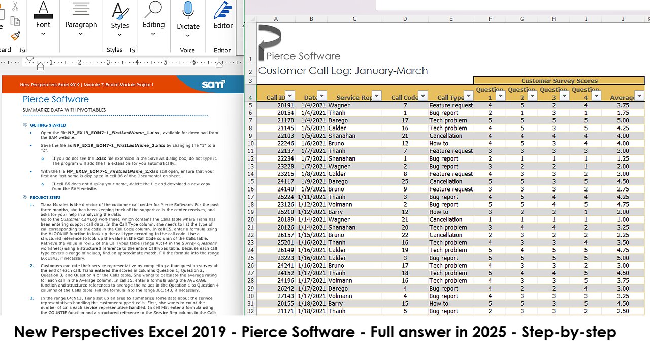 New Perspectives Excel 2019 | Module 7: End of Module Project 1 | Pierce Software (Update 2025)