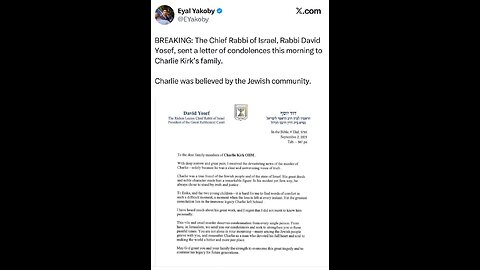 Israel’s chief rabbi wrote a letter of condolences to the Kirk family one week before his death