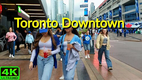 【4K】Downtown Toronto at 6 PM: A Showery Spring Evening Canada 🇨🇦