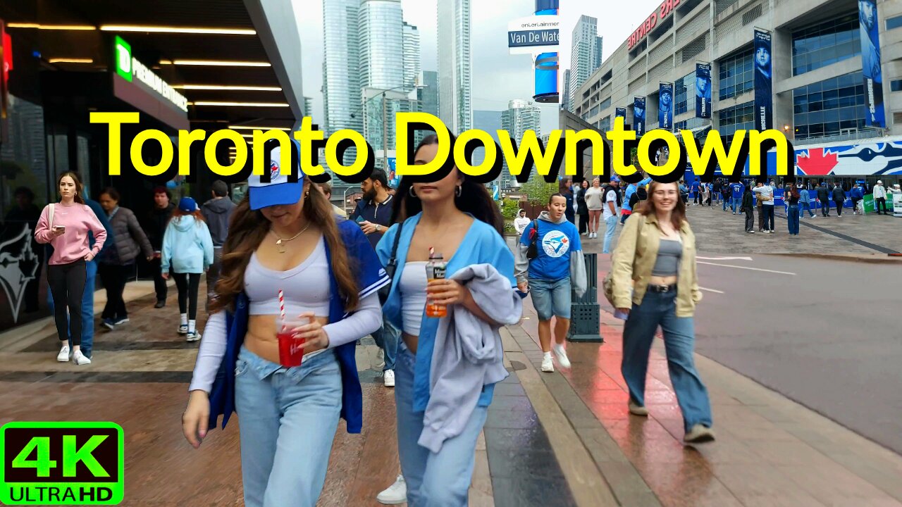【4K】Downtown Toronto at 6 PM: A Showery Spring Evening Canada 🇨🇦
