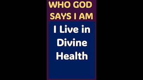 I LIVE IN DIVINE HEALTH #wordofgod #Jesus #health #God #power #blessings #strength #spiritual