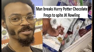 Man breaks JK Rowling Harry Potter Chocolate frog candies