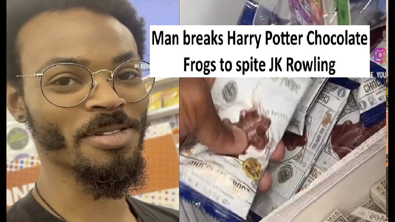 Man breaks JK Rowling Harry Potter Chocolate frog candies