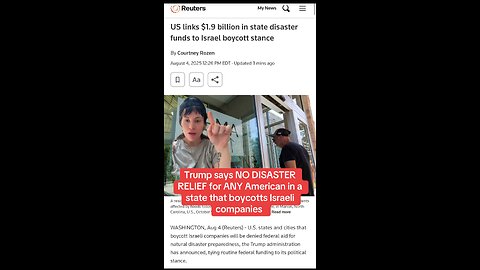 Trump Ties Americans Disaster Relief Funds to Israel Stance!!!