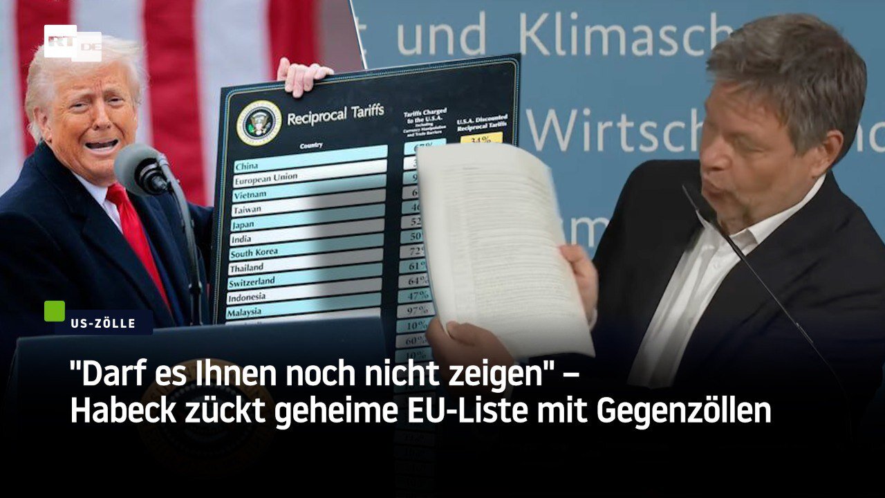 "Darf es Ihnen noch nicht zeigen" – Habeck zückt geheime EU-Liste mit Gegenzöllen