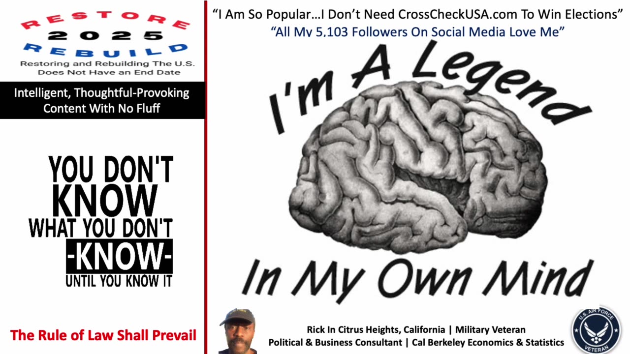 Don't Be a Political Rockstar In Your Own Mind-Use CrossCheckUSA.com