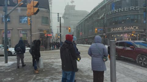 【4K】Toronto Snowfall ❄️ Alberta Clipper Hits Downtown Canada 🇨🇦