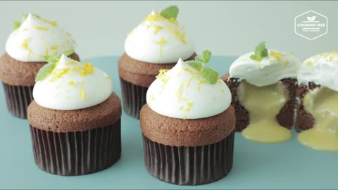 레몬 커드 초코 컵케이크 만들기 - Lemon Curd Chocolate Cupcake Recipe - Cooking tree