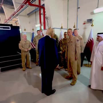 President Donald J. Trump arrives at Al Udeid Air Force Base
